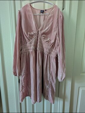 Gap Women's Cavan Rose Velvet Smocked Mini Dress XL